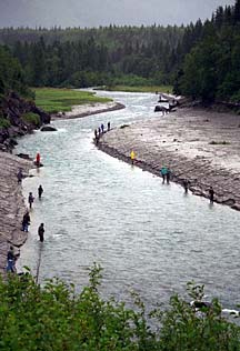 Combat fishing near Anchorage